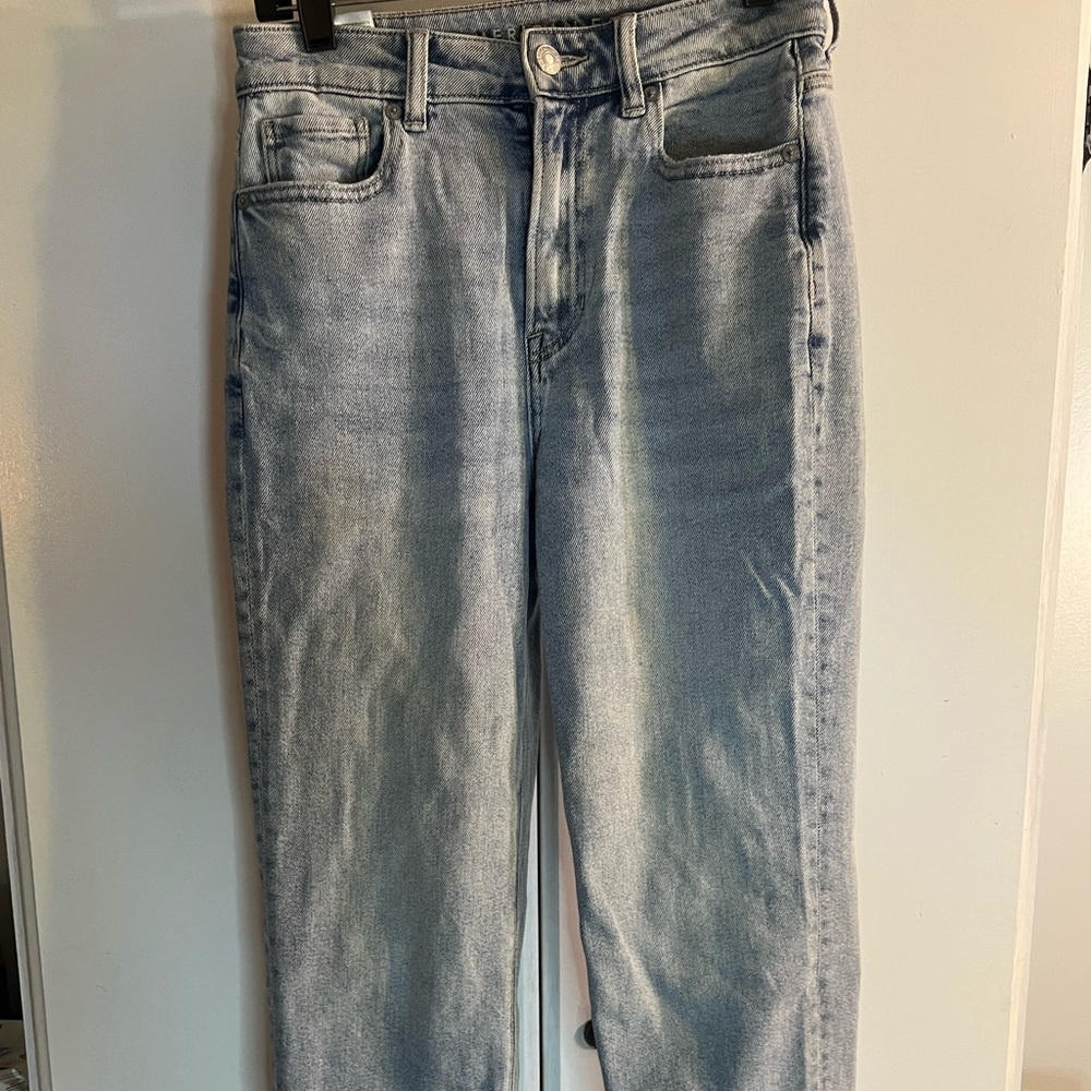 American Eagle Outfitters Blue Straight Mom Jeans
